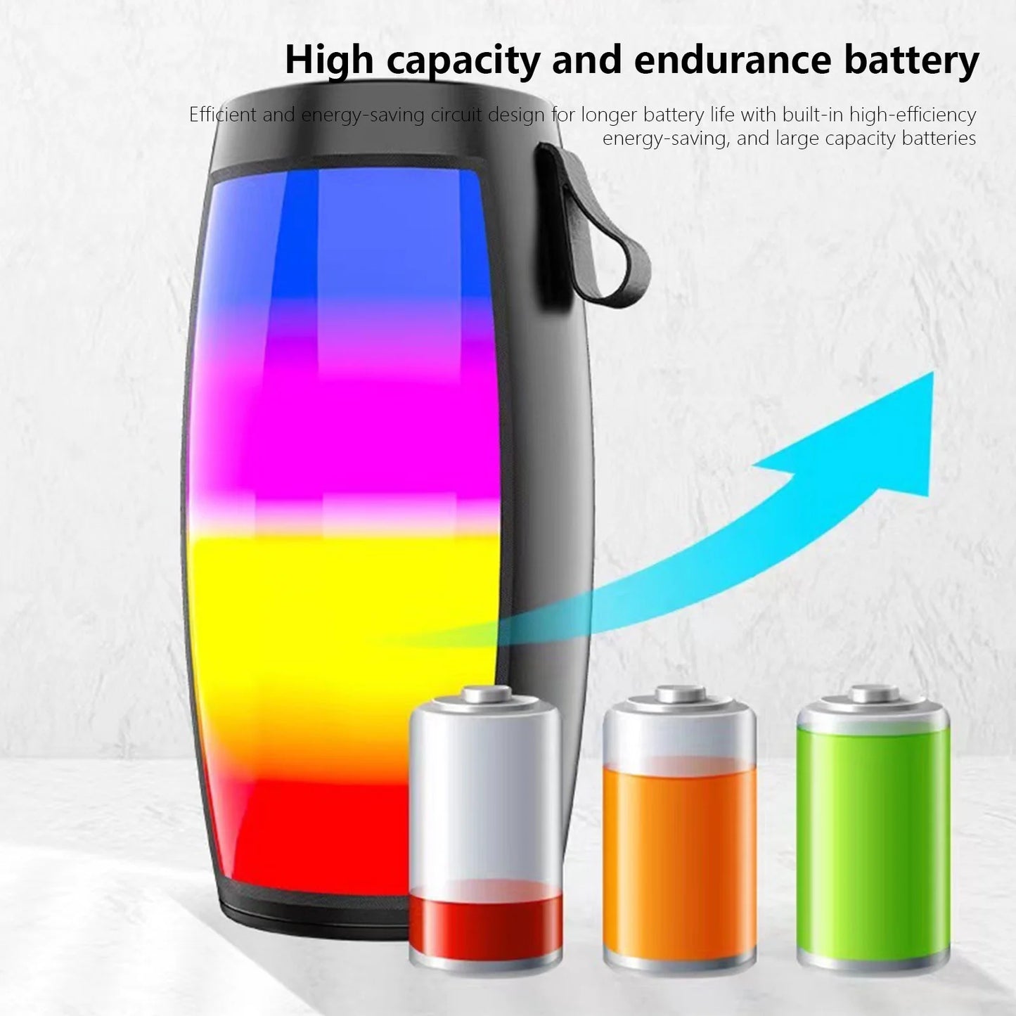 Up to 65% Off! Bluetooth 5.0 Colorful Streamer Audio Outdoor Portable Bluetooth Audio Subwoofer Surround Sound Hifi Speaker