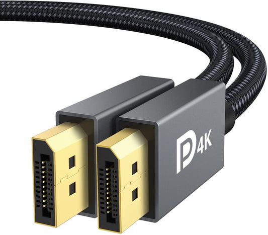 VESA Certified Displayport Cable,  1.2 DP Cable 6.6Ft/2M, [4K@60Hz, 2K@165Hz, 2K@144Hz], Gold-Plated Braided High Speed Display Port Cable 144Z, for Gaming Monitor, Graphics Card, TV, PC, Laptop